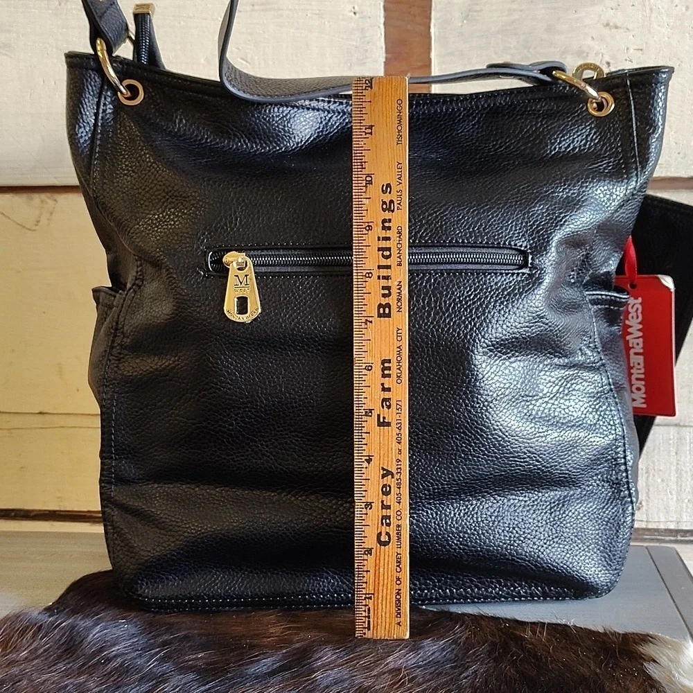 Montana West PU pebble leather black hobo bag with extra zip pouch